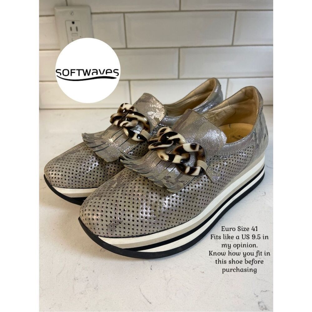 Softwaves Cadie Slip-On Shoe Metallic Camo Size 41 Platform Sneakers- Loafers